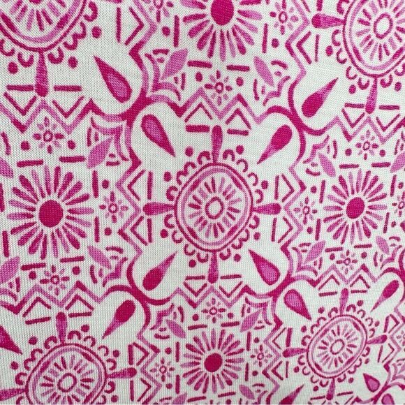 Ellen Tracy Pink/White Tunic/Swim Suit Cover up Orange Dot Trim Pockets Sz Small - Picture 7 of 10